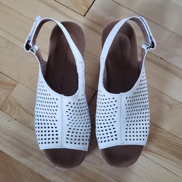 White Rockport Briah sling wedges, size 7.5 - Picture 2 of 7